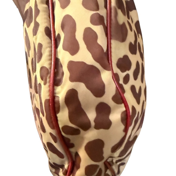 VINTAGE KATE SPADE NYLON LEOPARD PRINT SMALL RED BOW SHOULDER BAG - Picture 11 of 13